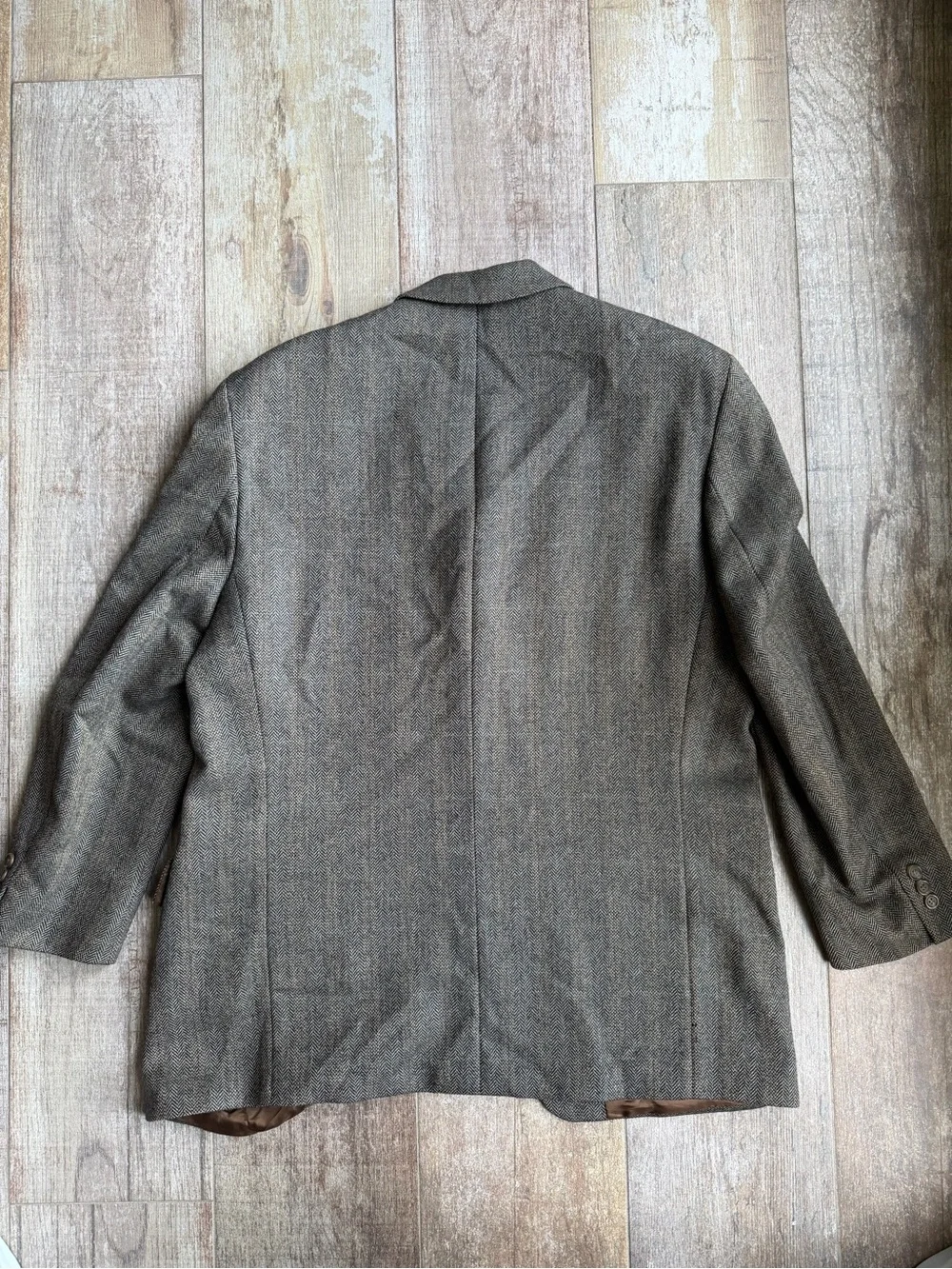 Chaps Ralph Lauren Brown Wool Herringbone Sport Coat Size 42R
